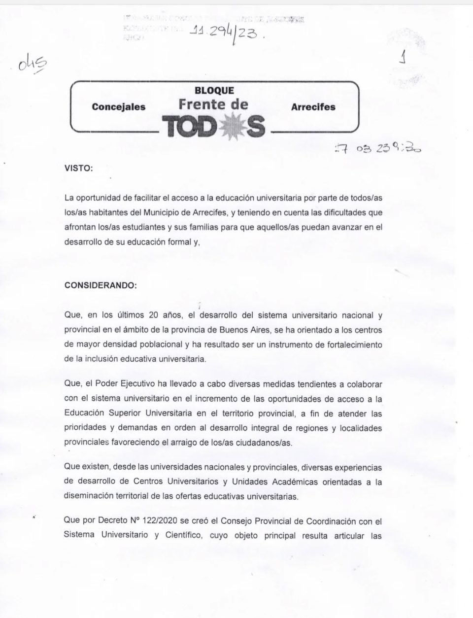 El proyecto de Gonzalo Peralta